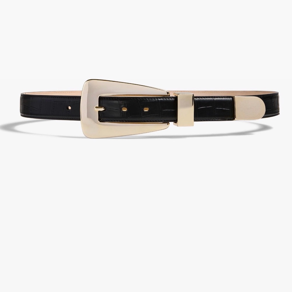 Khaite Lucca Croc embossed leather belt 90cm